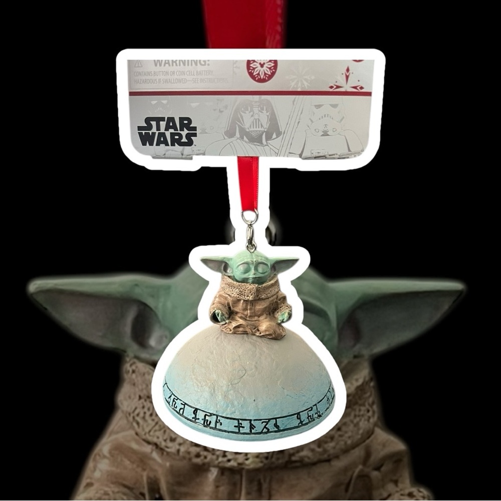 Disney Light Up Figural Ornament Star Wars The Mandalorian The Child Meditating